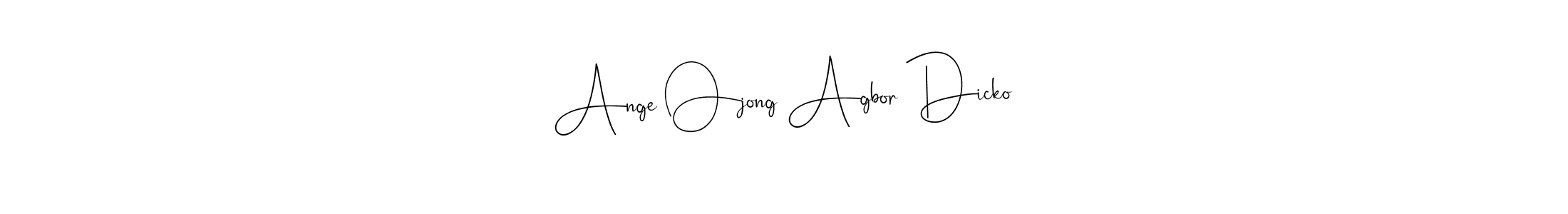 You should practise on your own different ways (Andilay-7BmLP) to write your name (Ange Ojong Agbor Dicko) in signature. don't let someone else do it for you. Ange Ojong Agbor Dicko signature style 4 images and pictures png