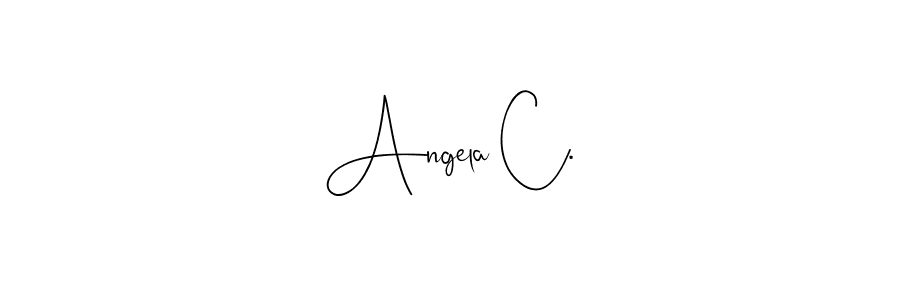 You should practise on your own different ways (Andilay-7BmLP) to write your name (Angela C.) in signature. don't let someone else do it for you. Angela C. signature style 4 images and pictures png