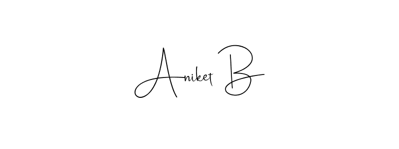 Design your own signature with our free online signature maker. With this signature software, you can create a handwritten (Andilay-7BmLP) signature for name Aniket B. Aniket B signature style 4 images and pictures png