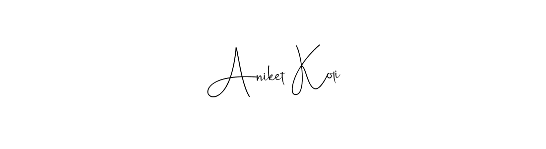 You can use this online signature creator to create a handwritten signature for the name Aniket Koli. This is the best online autograph maker. Aniket Koli signature style 4 images and pictures png