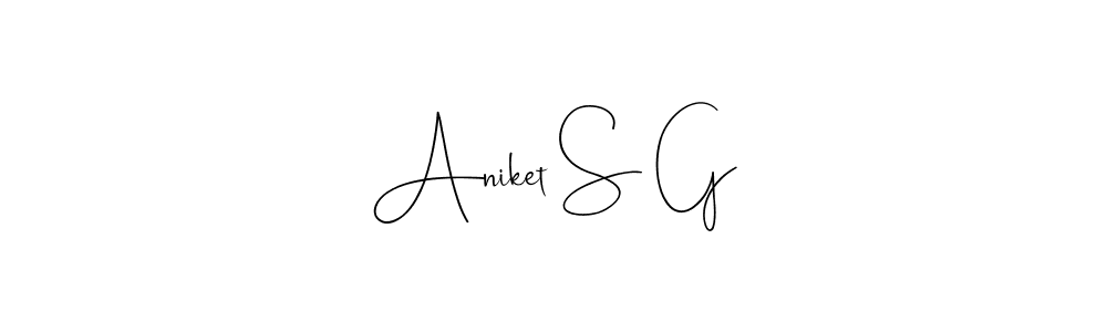 Use a signature maker to create a handwritten signature online. With this signature software, you can design (Andilay-7BmLP) your own signature for name Aniket S G. Aniket S G signature style 4 images and pictures png