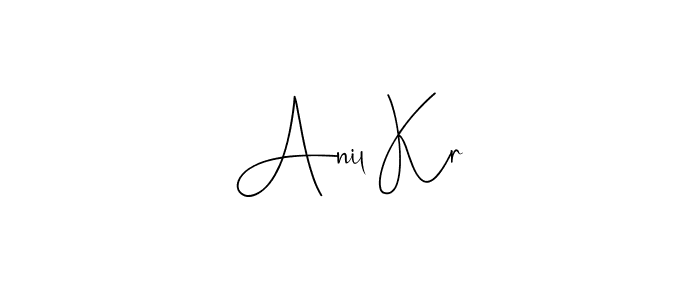 How to make Anil Kr name signature. Use Andilay-7BmLP style for creating short signs online. This is the latest handwritten sign. Anil Kr signature style 4 images and pictures png