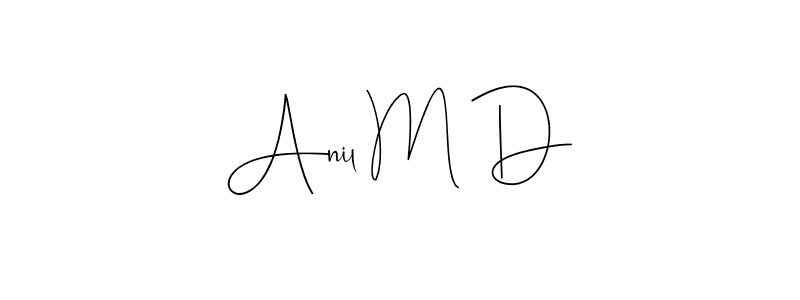 Similarly Andilay-7BmLP is the best handwritten signature design. Signature creator online .You can use it as an online autograph creator for name Anil M D. Anil M D signature style 4 images and pictures png