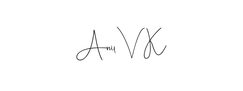 Make a beautiful signature design for name Anil V K. With this signature (Andilay-7BmLP) style, you can create a handwritten signature for free. Anil V K signature style 4 images and pictures png