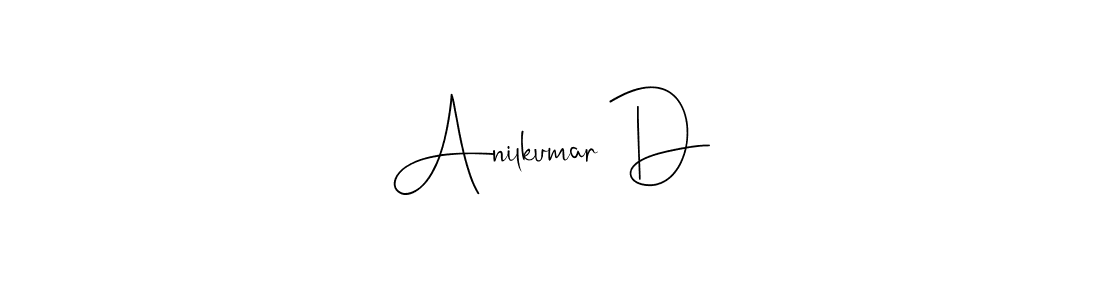 How to make Anilkumar D name signature. Use Andilay-7BmLP style for creating short signs online. This is the latest handwritten sign. Anilkumar D signature style 4 images and pictures png