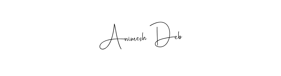 How to make Animesh Deb name signature. Use Andilay-7BmLP style for creating short signs online. This is the latest handwritten sign. Animesh Deb signature style 4 images and pictures png