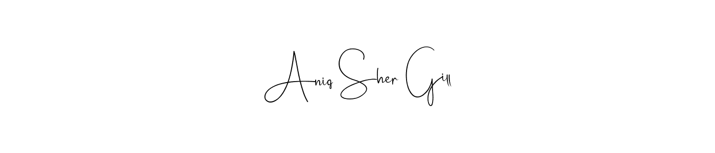 Check out images of Autograph of Aniq Sher Gill name. Actor Aniq Sher Gill Signature Style. Andilay-7BmLP is a professional sign style online. Aniq Sher Gill signature style 4 images and pictures png