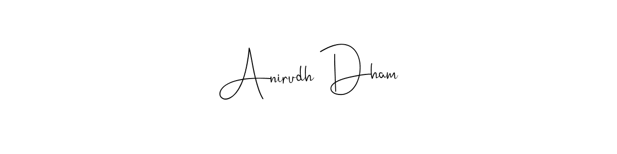 The best way (Andilay-7BmLP) to make a short signature is to pick only two or three words in your name. The name Anirudh Dham include a total of six letters. For converting this name. Anirudh Dham signature style 4 images and pictures png
