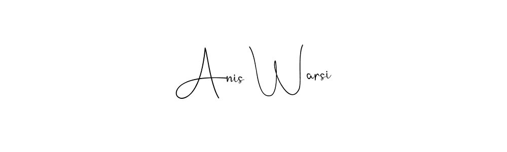 You can use this online signature creator to create a handwritten signature for the name Anis Warsi. This is the best online autograph maker. Anis Warsi signature style 4 images and pictures png