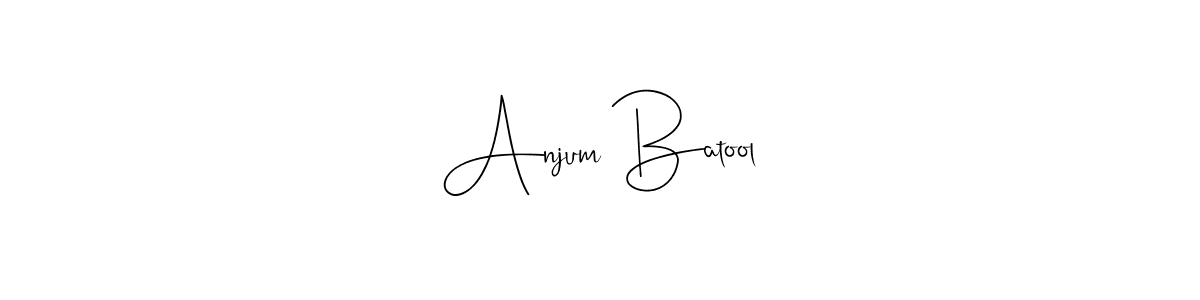 Andilay-7BmLP is a professional signature style that is perfect for those who want to add a touch of class to their signature. It is also a great choice for those who want to make their signature more unique. Get Anjum Batool name to fancy signature for free. Anjum Batool signature style 4 images and pictures png