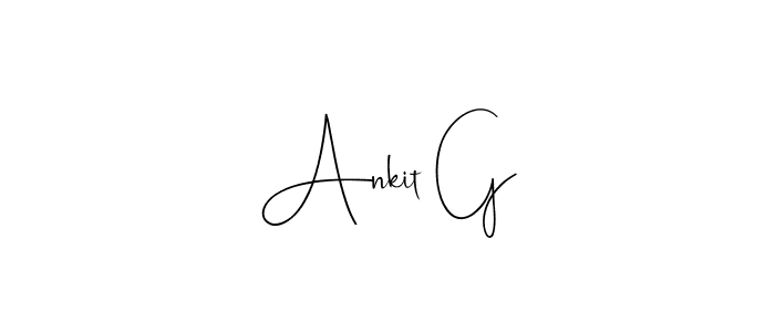 How to make Ankit G name signature. Use Andilay-7BmLP style for creating short signs online. This is the latest handwritten sign. Ankit G signature style 4 images and pictures png