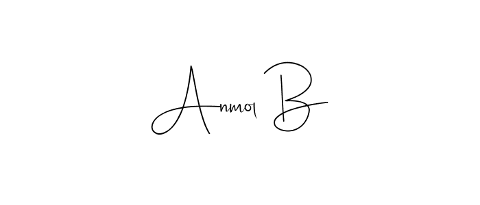 How to make Anmol B name signature. Use Andilay-7BmLP style for creating short signs online. This is the latest handwritten sign. Anmol B signature style 4 images and pictures png