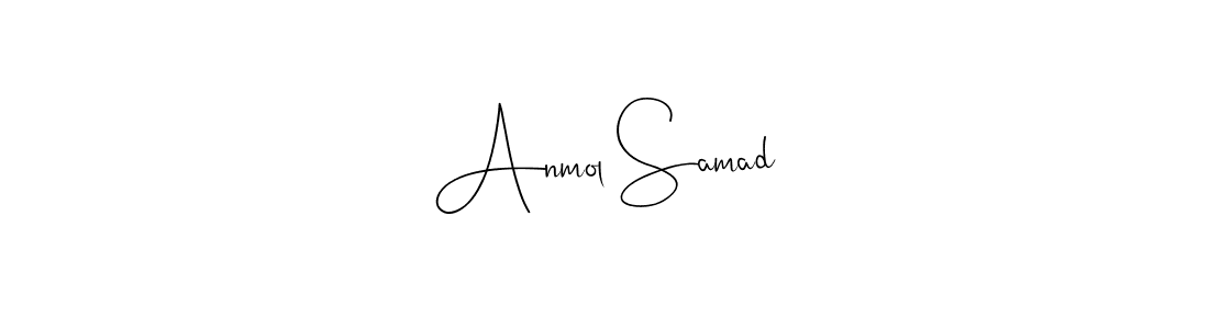 How to make Anmol Samad name signature. Use Andilay-7BmLP style for creating short signs online. This is the latest handwritten sign. Anmol Samad signature style 4 images and pictures png