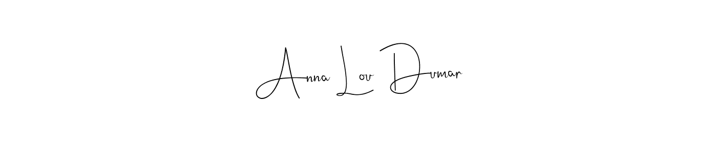 Andilay-7BmLP is a professional signature style that is perfect for those who want to add a touch of class to their signature. It is also a great choice for those who want to make their signature more unique. Get Anna Lou Dumar name to fancy signature for free. Anna Lou Dumar signature style 4 images and pictures png