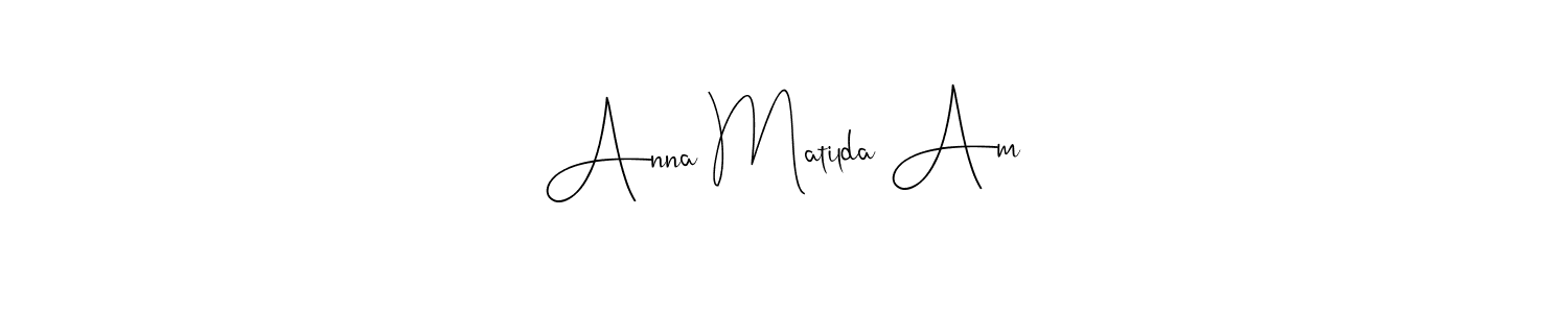 This is the best signature style for the Anna Matilda Am name. Also you like these signature font (Andilay-7BmLP). Mix name signature. Anna Matilda Am signature style 4 images and pictures png