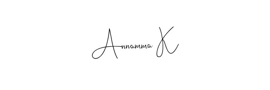 It looks lik you need a new signature style for name Annamma K. Design unique handwritten (Andilay-7BmLP) signature with our free signature maker in just a few clicks. Annamma K signature style 4 images and pictures png