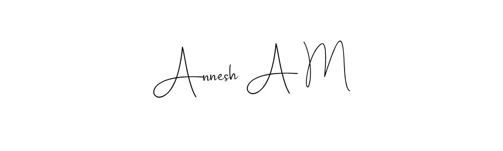 How to make Annesh A M signature? Andilay-7BmLP is a professional autograph style. Create handwritten signature for Annesh A M name. Annesh A M signature style 4 images and pictures png