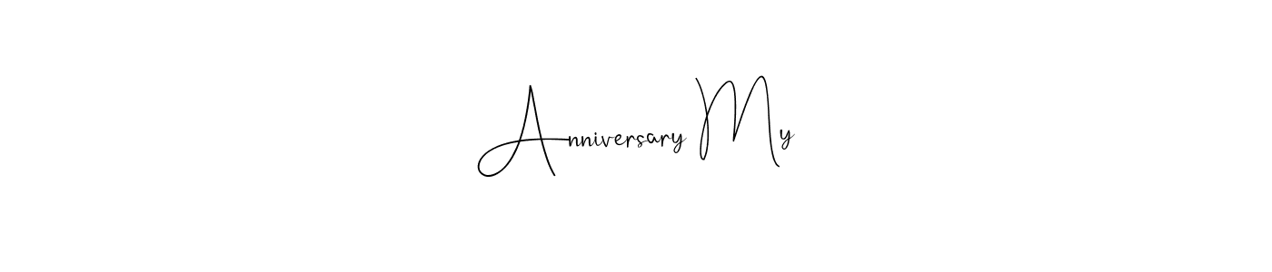 if you are searching for the best signature style for your name Anniversary My. so please give up your signature search. here we have designed multiple signature styles  using Andilay-7BmLP. Anniversary My signature style 4 images and pictures png