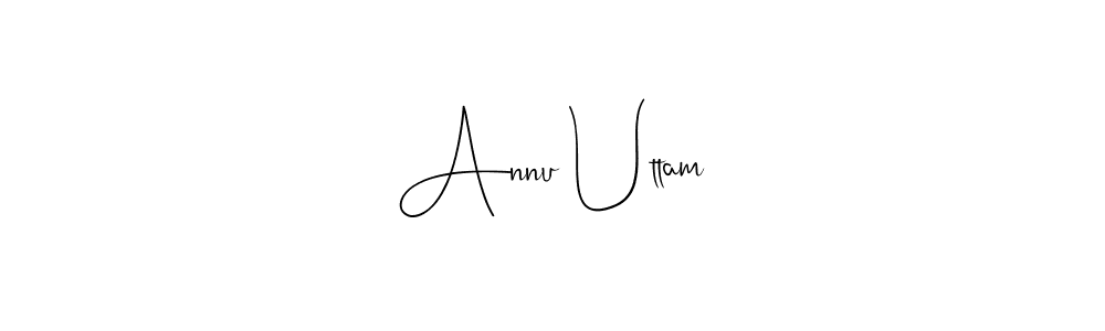 This is the best signature style for the Annu Uttam name. Also you like these signature font (Andilay-7BmLP). Mix name signature. Annu Uttam signature style 4 images and pictures png