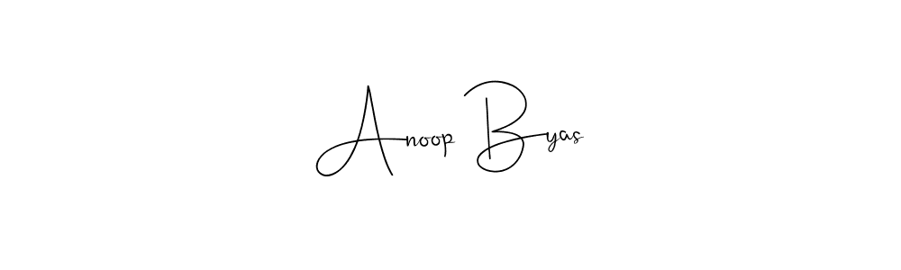 Make a beautiful signature design for name Anoop Byas. With this signature (Andilay-7BmLP) style, you can create a handwritten signature for free. Anoop Byas signature style 4 images and pictures png