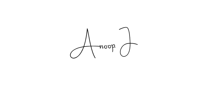 How to make Anoop J name signature. Use Andilay-7BmLP style for creating short signs online. This is the latest handwritten sign. Anoop J signature style 4 images and pictures png