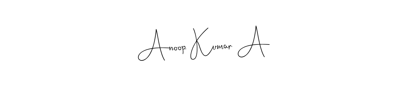 This is the best signature style for the Anoop Kumar A name. Also you like these signature font (Andilay-7BmLP). Mix name signature. Anoop Kumar A signature style 4 images and pictures png