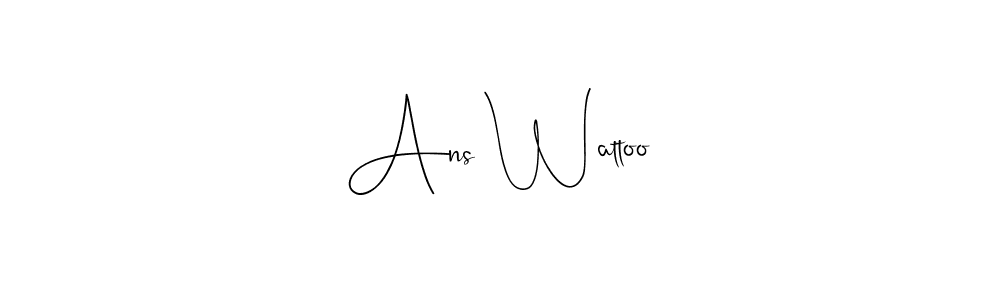 Similarly Andilay-7BmLP is the best handwritten signature design. Signature creator online .You can use it as an online autograph creator for name Ans Wattoo. Ans Wattoo signature style 4 images and pictures png