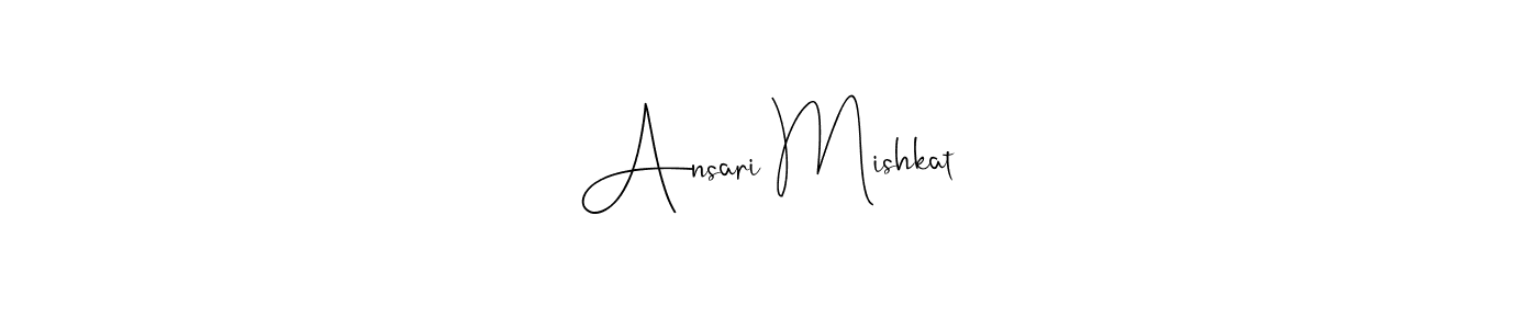 if you are searching for the best signature style for your name Ansari Mishkat. so please give up your signature search. here we have designed multiple signature styles  using Andilay-7BmLP. Ansari Mishkat signature style 4 images and pictures png