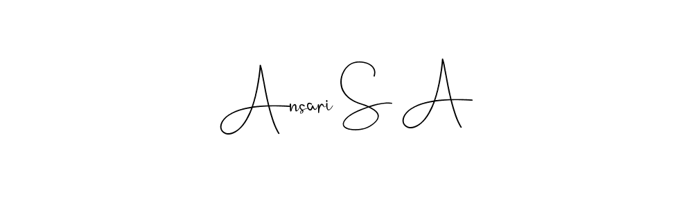 This is the best signature style for the Ansari S A name. Also you like these signature font (Andilay-7BmLP). Mix name signature. Ansari S A signature style 4 images and pictures png
