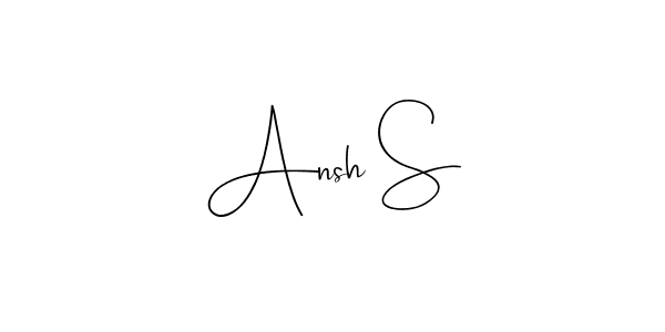 Also we have Ansh S name is the best signature style. Create professional handwritten signature collection using Andilay-7BmLP autograph style. Ansh S signature style 4 images and pictures png