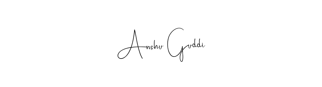 Use a signature maker to create a handwritten signature online. With this signature software, you can design (Andilay-7BmLP) your own signature for name Anshu Guddi. Anshu Guddi signature style 4 images and pictures png