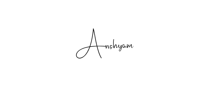 You should practise on your own different ways (Andilay-7BmLP) to write your name (Anshyam) in signature. don't let someone else do it for you. Anshyam signature style 4 images and pictures png