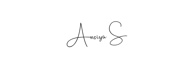 Use a signature maker to create a handwritten signature online. With this signature software, you can design (Andilay-7BmLP) your own signature for name Ansiya S. Ansiya S signature style 4 images and pictures png