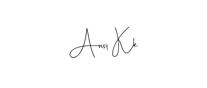 How to make Ansl Kk signature? Andilay-7BmLP is a professional autograph style. Create handwritten signature for Ansl Kk name. Ansl Kk signature style 4 images and pictures png