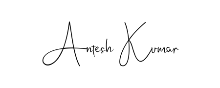 A modern signature idea for name Antesh Kumar using Andilay-7BmLP font. Clean strokes and elegant curves make it stand out instantly. Antesh Kumar signature style 4 images and pictures png