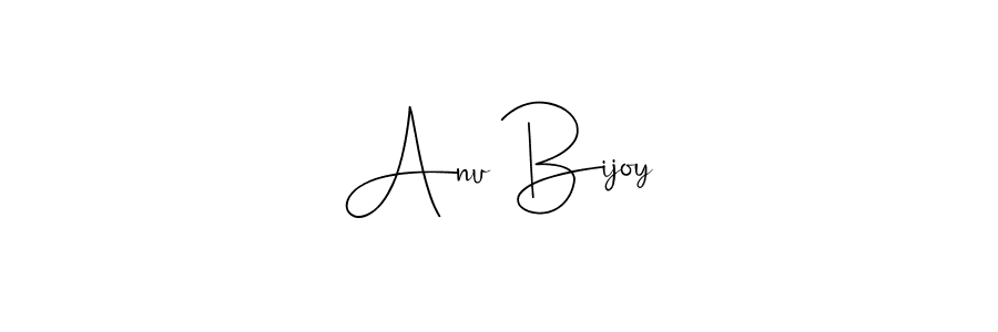 How to make Anu Bijoy name signature. Use Andilay-7BmLP style for creating short signs online. This is the latest handwritten sign. Anu Bijoy signature style 4 images and pictures png