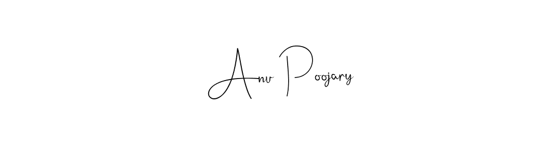 You should practise on your own different ways (Andilay-7BmLP) to write your name (Anu Poojary) in signature. don't let someone else do it for you. Anu Poojary signature style 4 images and pictures png