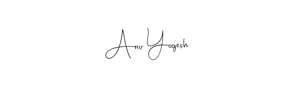 How to make Anu Yogesh name signature. Use Andilay-7BmLP style for creating short signs online. This is the latest handwritten sign. Anu Yogesh signature style 4 images and pictures png