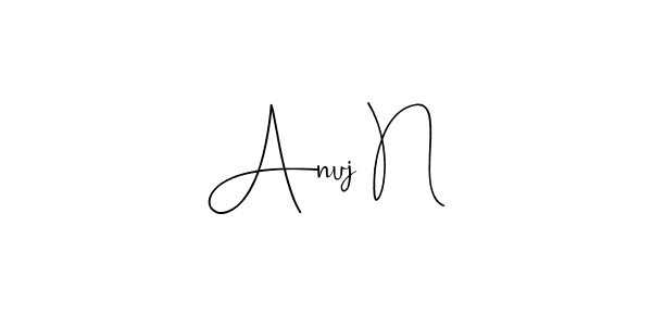 Create a beautiful signature design for name Anuj N. With this signature (Andilay-7BmLP) fonts, you can make a handwritten signature for free. Anuj N signature style 4 images and pictures png