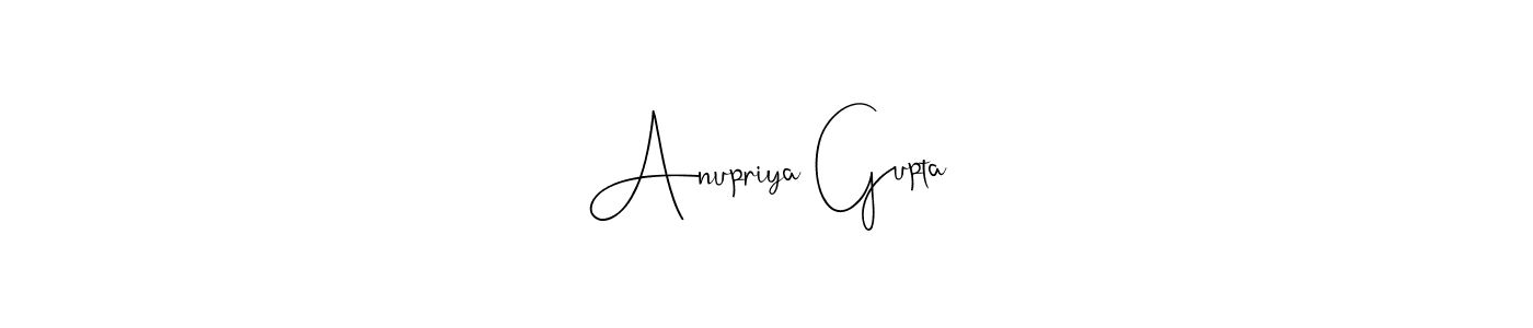 Andilay-7BmLP is a professional signature style that is perfect for those who want to add a touch of class to their signature. It is also a great choice for those who want to make their signature more unique. Get Anupriya Gupta name to fancy signature for free. Anupriya Gupta signature style 4 images and pictures png