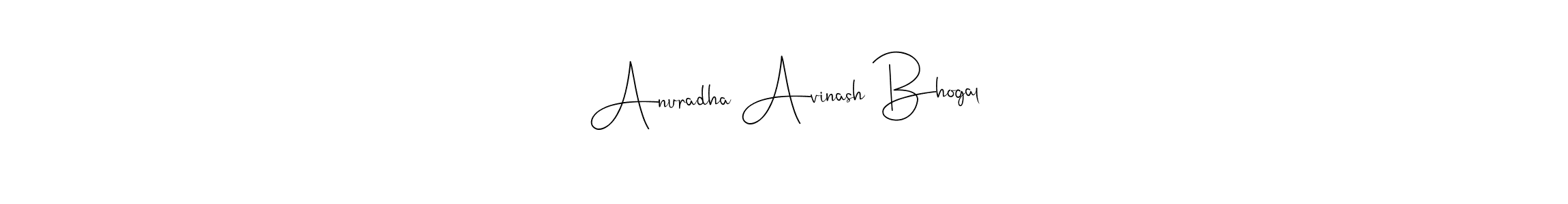 Create a beautiful signature design for name Anuradha Avinash Bhogal. With this signature (Andilay-7BmLP) fonts, you can make a handwritten signature for free. Anuradha Avinash Bhogal signature style 4 images and pictures png