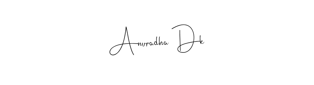 The best way (Andilay-7BmLP) to make a short signature is to pick only two or three words in your name. The name Anuradha Dk include a total of six letters. For converting this name. Anuradha Dk signature style 4 images and pictures png