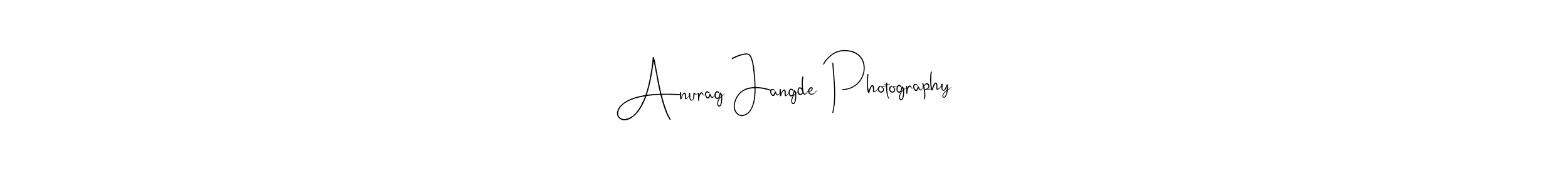 How to make Anurag Jangde Photography name signature. Use Andilay-7BmLP style for creating short signs online. This is the latest handwritten sign. Anurag Jangde Photography signature style 4 images and pictures png