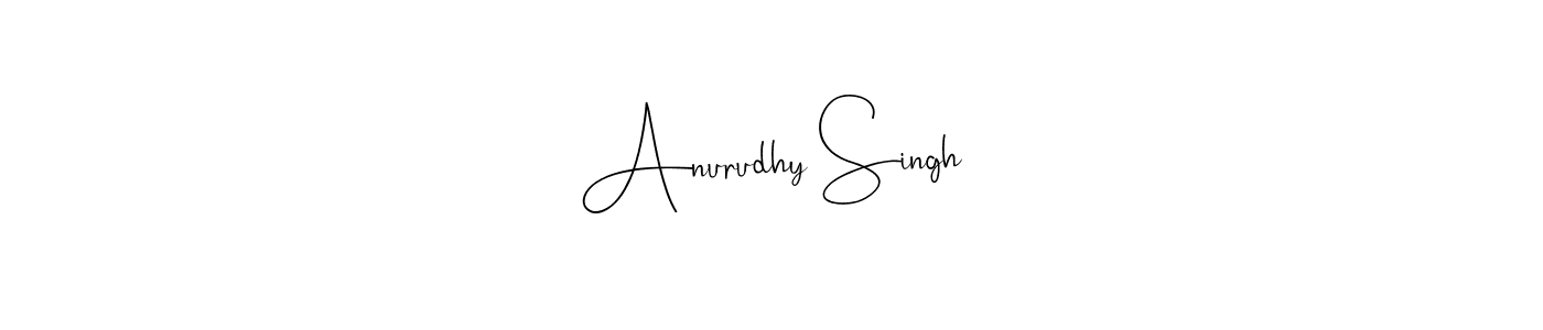 This is the best signature style for the Anurudhy Singh name. Also you like these signature font (Andilay-7BmLP). Mix name signature. Anurudhy Singh signature style 4 images and pictures png