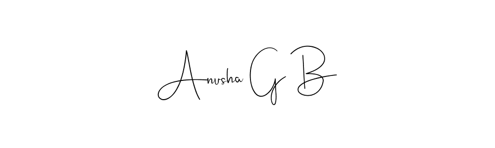 if you are searching for the best signature style for your name Anusha G B. so please give up your signature search. here we have designed multiple signature styles  using Andilay-7BmLP. Anusha G B signature style 4 images and pictures png