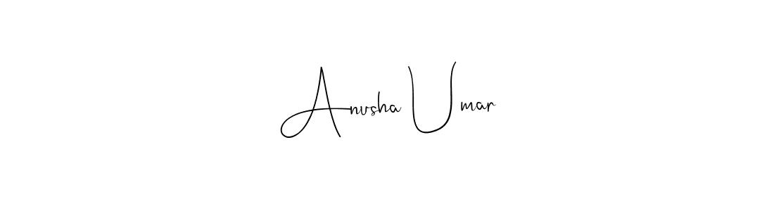 You should practise on your own different ways (Andilay-7BmLP) to write your name (Anusha Umar) in signature. don't let someone else do it for you. Anusha Umar signature style 4 images and pictures png