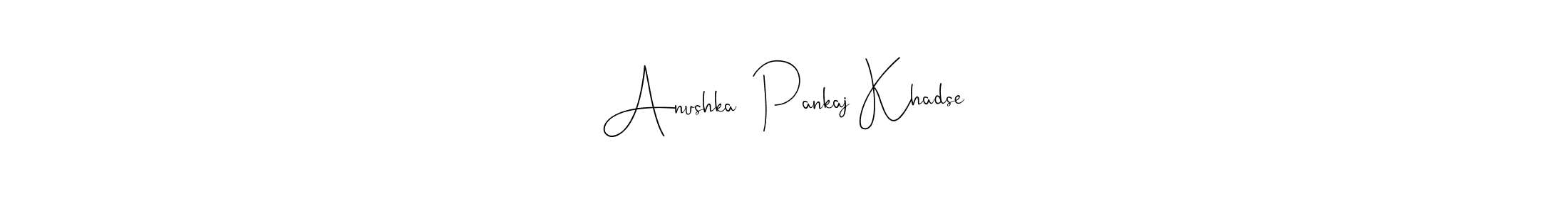 Also You can easily find your signature by using the search form. We will create Anushka  Pankaj Khadse name handwritten signature images for you free of cost using Andilay-7BmLP sign style. Anushka  Pankaj Khadse signature style 4 images and pictures png