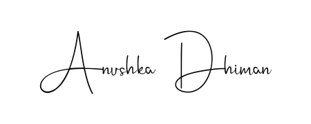Download transparent PNG signature for name Anushka Dhiman styled with Andilay-7BmLP font. Ready to paste directly into PDF and Word agreements. Anushka Dhiman signature style 4 images and pictures png
