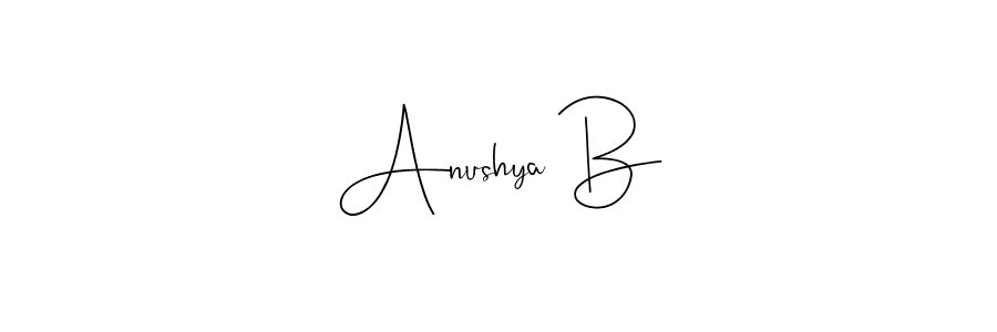 Make a beautiful signature design for name Anushya B. With this signature (Andilay-7BmLP) style, you can create a handwritten signature for free. Anushya B signature style 4 images and pictures png
