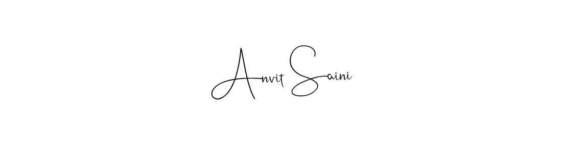 How to make Anvit Saini name signature. Use Andilay-7BmLP style for creating short signs online. This is the latest handwritten sign. Anvit Saini signature style 4 images and pictures png